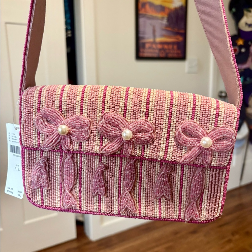 NWT- Anthropologie Fiona Bow Beaded Bag